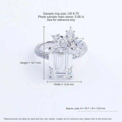 5.01 ct Four-Prong Emerald-Cut Lab-Grown Diamond Ring in PT950 Platinum – APYFR0118-PT