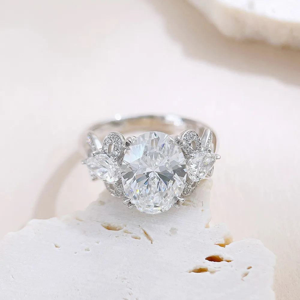 3.09 ct Bow Oval-Cut Lab-Grown Diamond Ring in 18K White Gold – APYFR0119-W