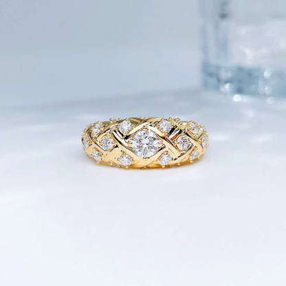 0.37 ct Celestial Mixed-Cut Lab-Grown Diamond Ring in 18K Yellow Gold – APYFR0121-Y