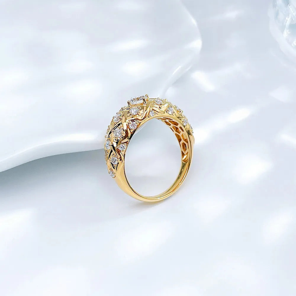 0.37 ct Celestial Mixed-Cut Lab-Grown Diamond Ring in 18K Yellow Gold – APYFR0121-Y