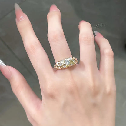 0.37 ct Celestial Mixed-Cut Lab-Grown Diamond Ring in 18K Yellow Gold – APYFR0121-Y
