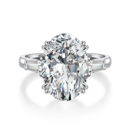 5.04 ct Oval-Cut Lab-Grown Diamond Three-Stone Ring in 18K White Gold – APYFR0143-W