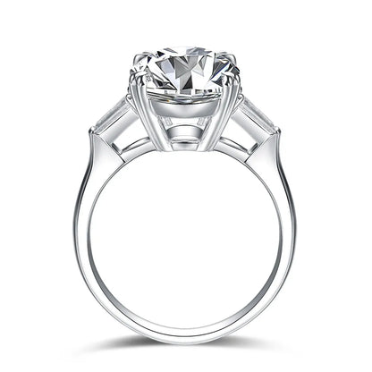 5.04 ct Oval-Cut Lab-Grown Diamond Three-Stone Ring in 18K White Gold – APYFR0143-W