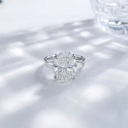 5.04 ct Oval-Cut Lab-Grown Diamond Three-Stone Ring in 18K White Gold – APYFR0143-W