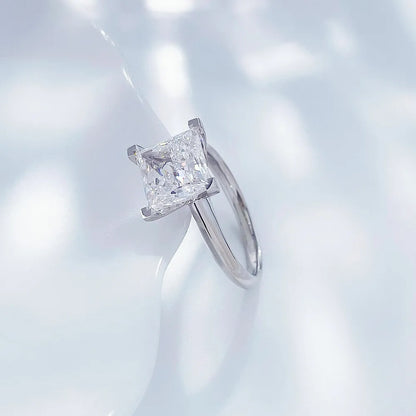 3.02 ct Minimalist Four-Prong Princess-Cut Lab-Grown Diamond Ring in PT950 Platinum – APYFR0146-PT