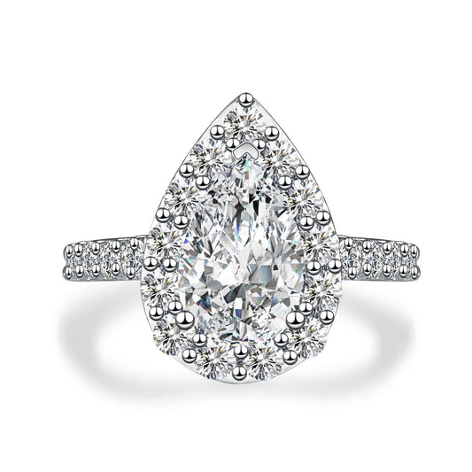 2.08 ct Statement Three-Prong Pear-Cut Lab-Grown Diamond Ring in PT950 Platinum – APYFR0154-PT