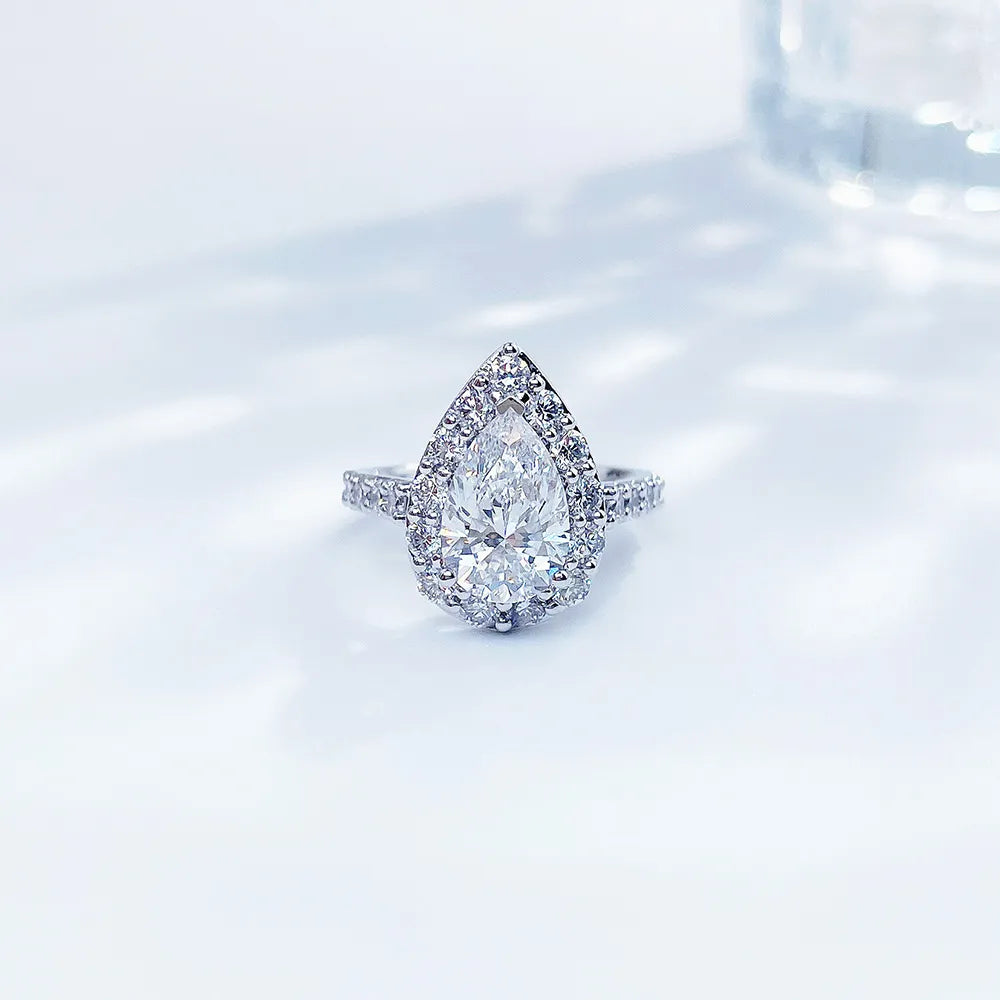 2.08 ct Statement Three-Prong Pear-Cut Lab-Grown Diamond Ring in PT950 Platinum – APYFR0154-PT