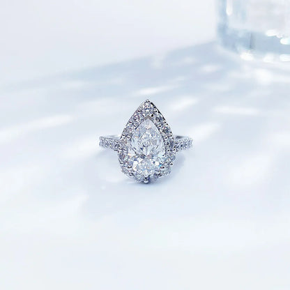 2.08 ct Statement Three-Prong Pear-Cut Lab-Grown Diamond Ring in PT950 Platinum – APYFR0154-PT