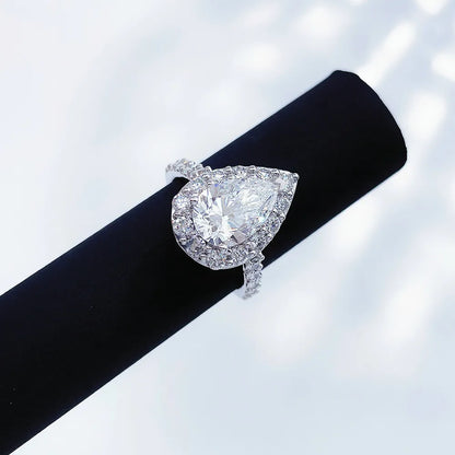 2.08 ct Statement Three-Prong Pear-Cut Lab-Grown Diamond Ring in PT950 Platinum – APYFR0154-PT