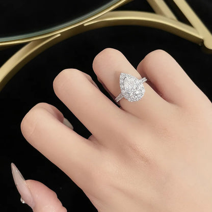 2.08 ct Statement Three-Prong Pear-Cut Lab-Grown Diamond Ring in PT950 Platinum – APYFR0154-PT