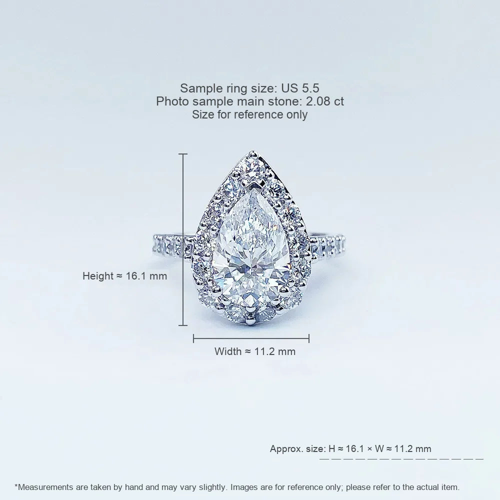 2.08 ct Statement Three-Prong Pear-Cut Lab-Grown Diamond Ring in PT950 Platinum – APYFR0154-PT
