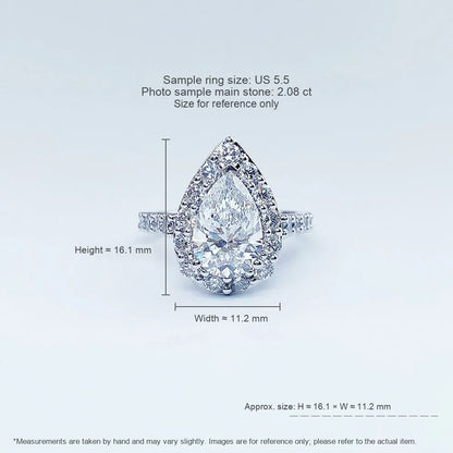 2.08 ct Statement Three-Prong Pear-Cut Lab-Grown Diamond Ring in PT950 Platinum – APYFR0154-PT
