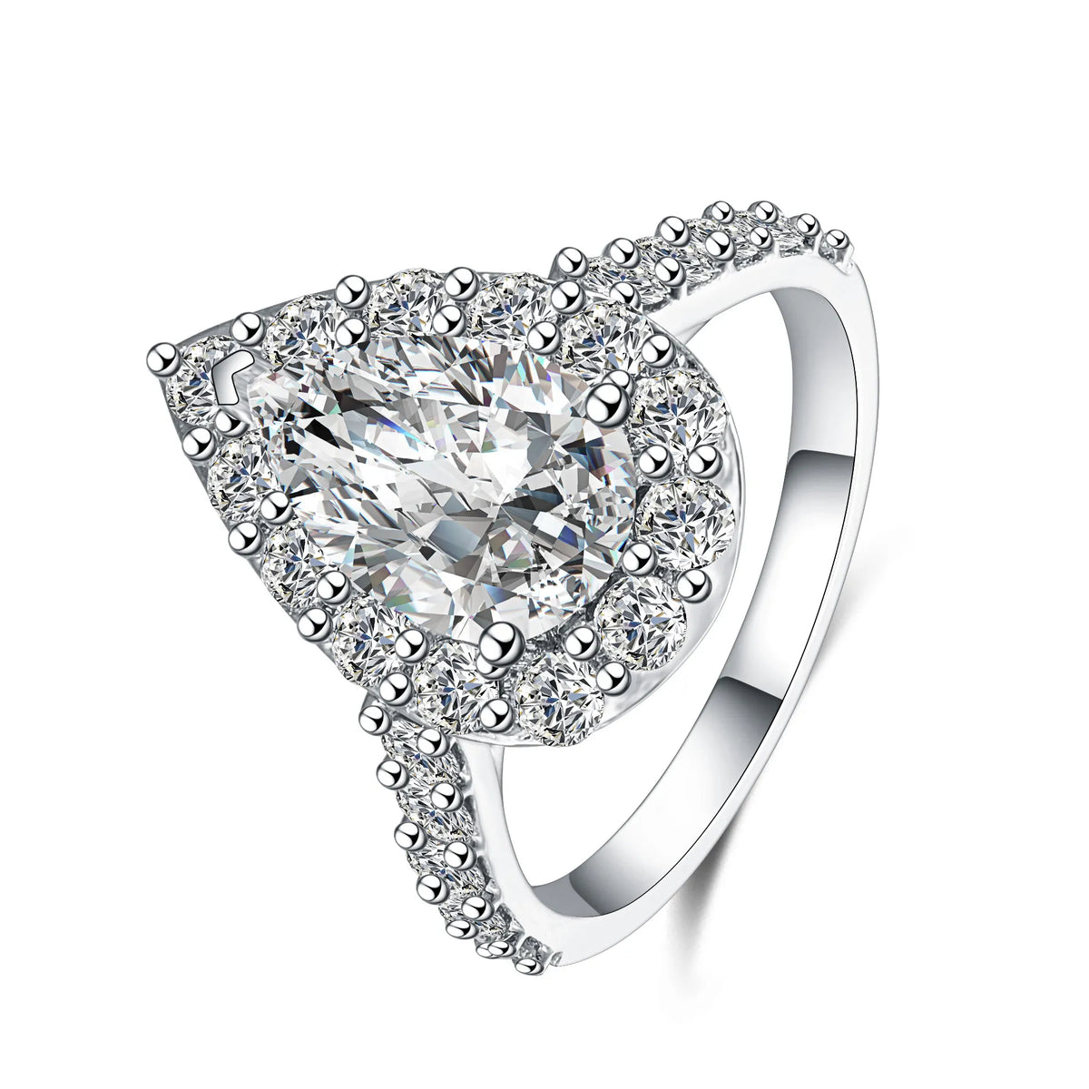 2.03 ct Three-Prong Pear-Cut Lab-Grown Diamond Ring in 18K White Gold
