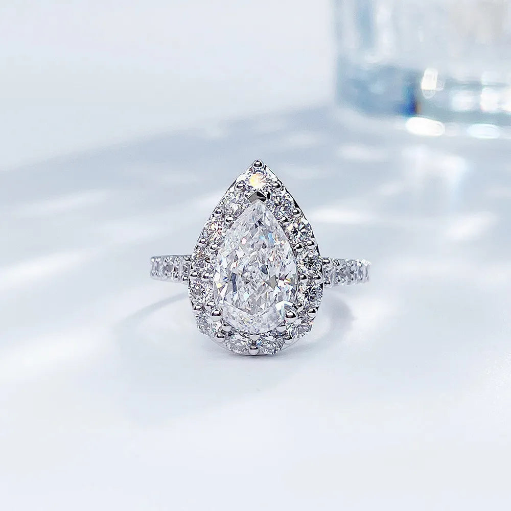 2.03 ct Three-Prong Pear-Cut Lab-Grown Diamond Ring in 18K White Gold