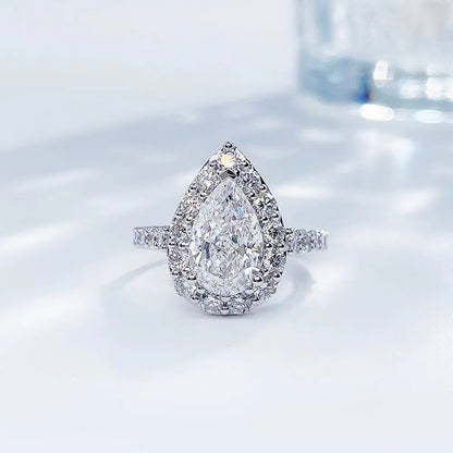 2.03 ct Three-Prong Pear-Cut Lab-Grown Diamond Ring in 18K White Gold