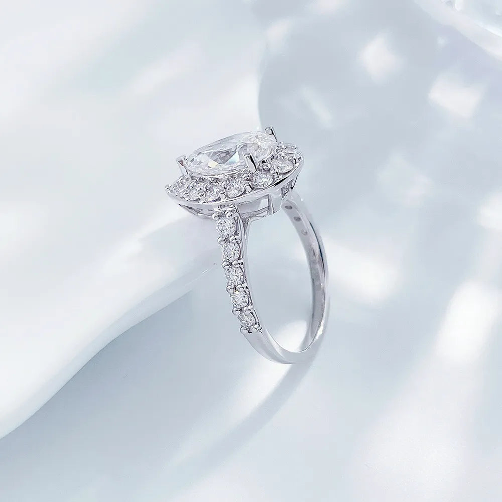 2.03 ct Three-Prong Pear-Cut Lab-Grown Diamond Ring in 18K White Gold