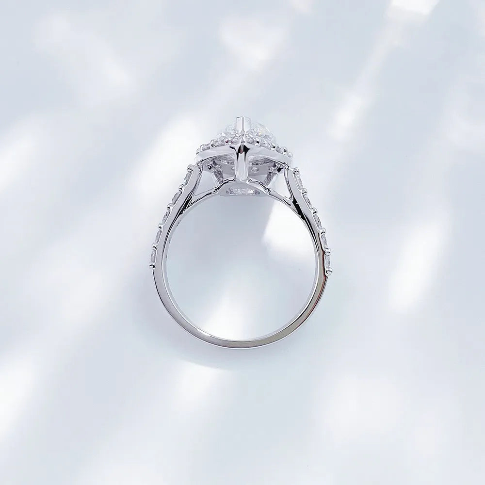 2.03 ct Three-Prong Pear-Cut Lab-Grown Diamond Ring in 18K White Gold