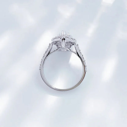 2.03 ct Three-Prong Pear-Cut Lab-Grown Diamond Ring in 18K White Gold