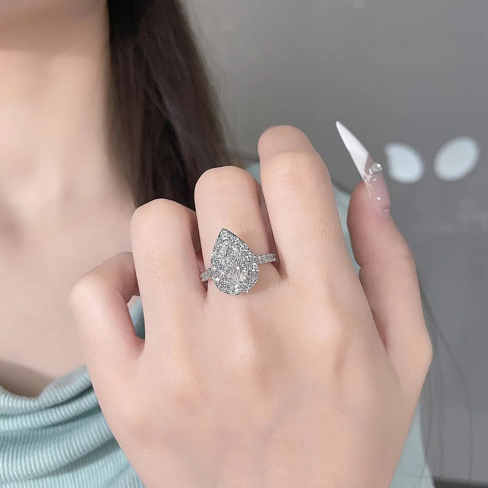 2.03 ct Three-Prong Pear-Cut Lab-Grown Diamond Ring in 18K White Gold