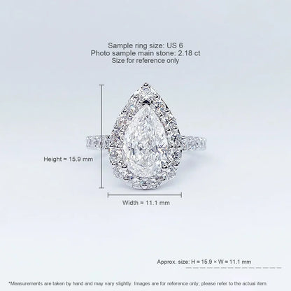 2.03 ct Three-Prong Pear-Cut Lab-Grown Diamond Ring in 18K White Gold