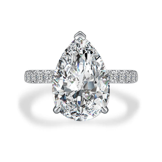 5.5 ct Statement Three-Prong Pear-Cut Lab-Grown Diamond Ring in PT950 Platinum – APYFR0156-PT