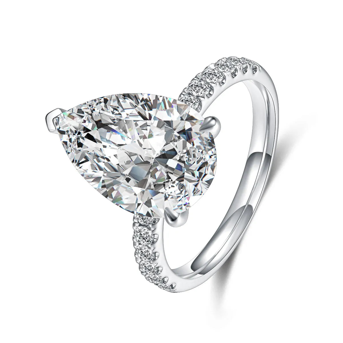 5.5 ct Statement Three-Prong Pear-Cut Lab-Grown Diamond Ring in PT950 Platinum – APYFR0156-PT