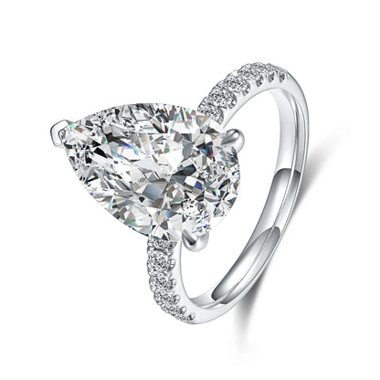 5.5 ct Statement Three-Prong Pear-Cut Lab-Grown Diamond Ring in PT950 Platinum – APYFR0156-PT