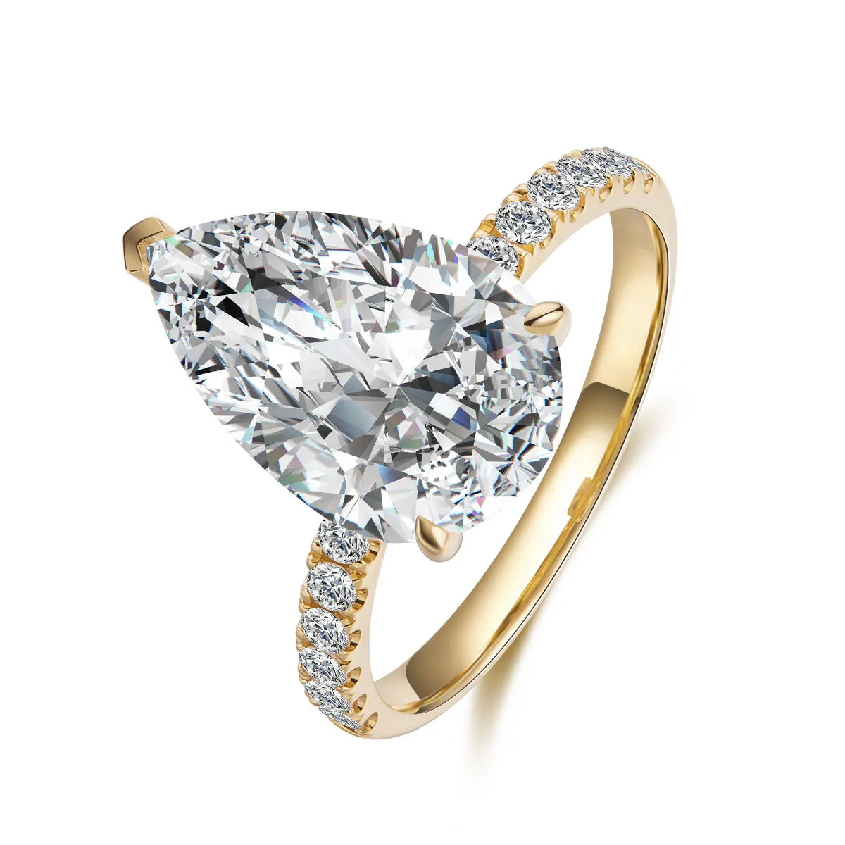 5.3 ct Celestial Pear-Cut Lab-Grown Diamond Ring in 18K Yellow Gold – APYFR0156-Y