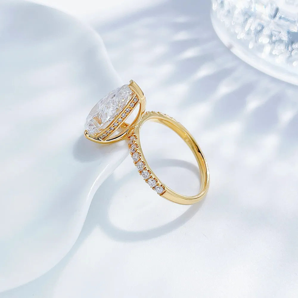 5.3 ct Celestial Pear-Cut Lab-Grown Diamond Ring in 18K Yellow Gold – APYFR0156-Y