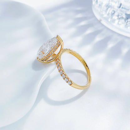 5.3 ct Celestial Pear-Cut Lab-Grown Diamond Ring in 18K Yellow Gold – APYFR0156-Y