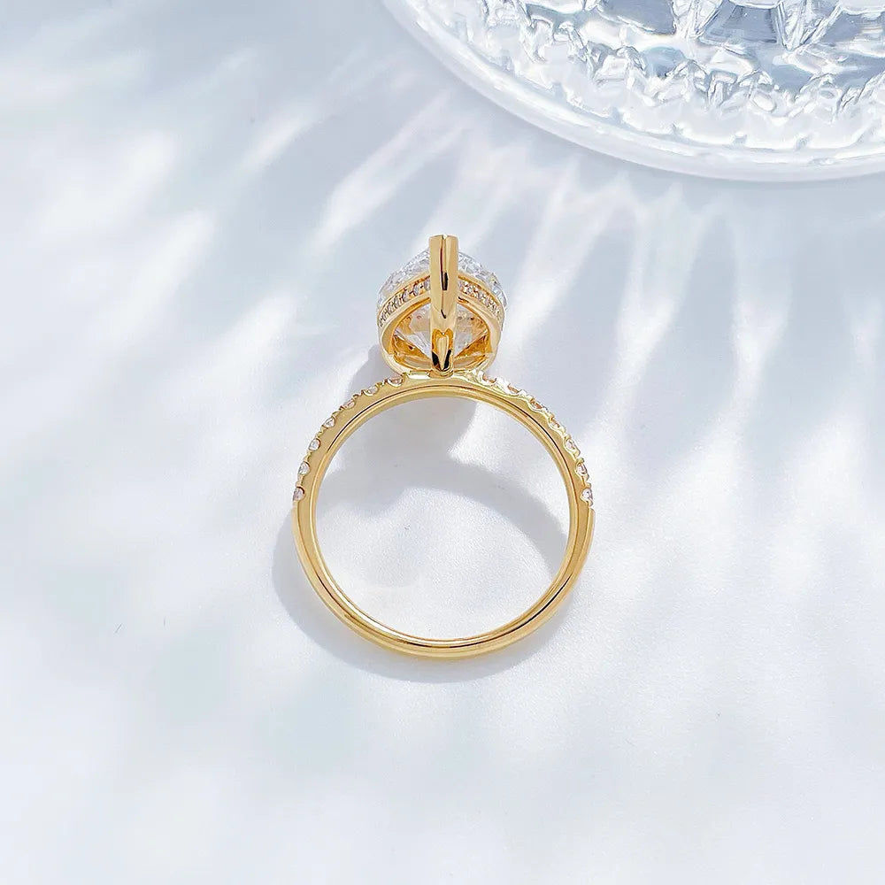 5.3 ct Celestial Pear-Cut Lab-Grown Diamond Ring in 18K Yellow Gold – APYFR0156-Y
