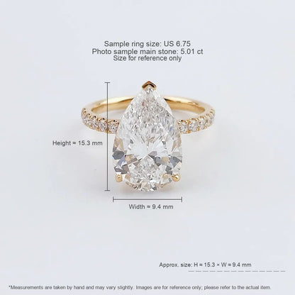 5.3 ct Celestial Pear-Cut Lab-Grown Diamond Ring in 18K Yellow Gold – APYFR0156-Y
