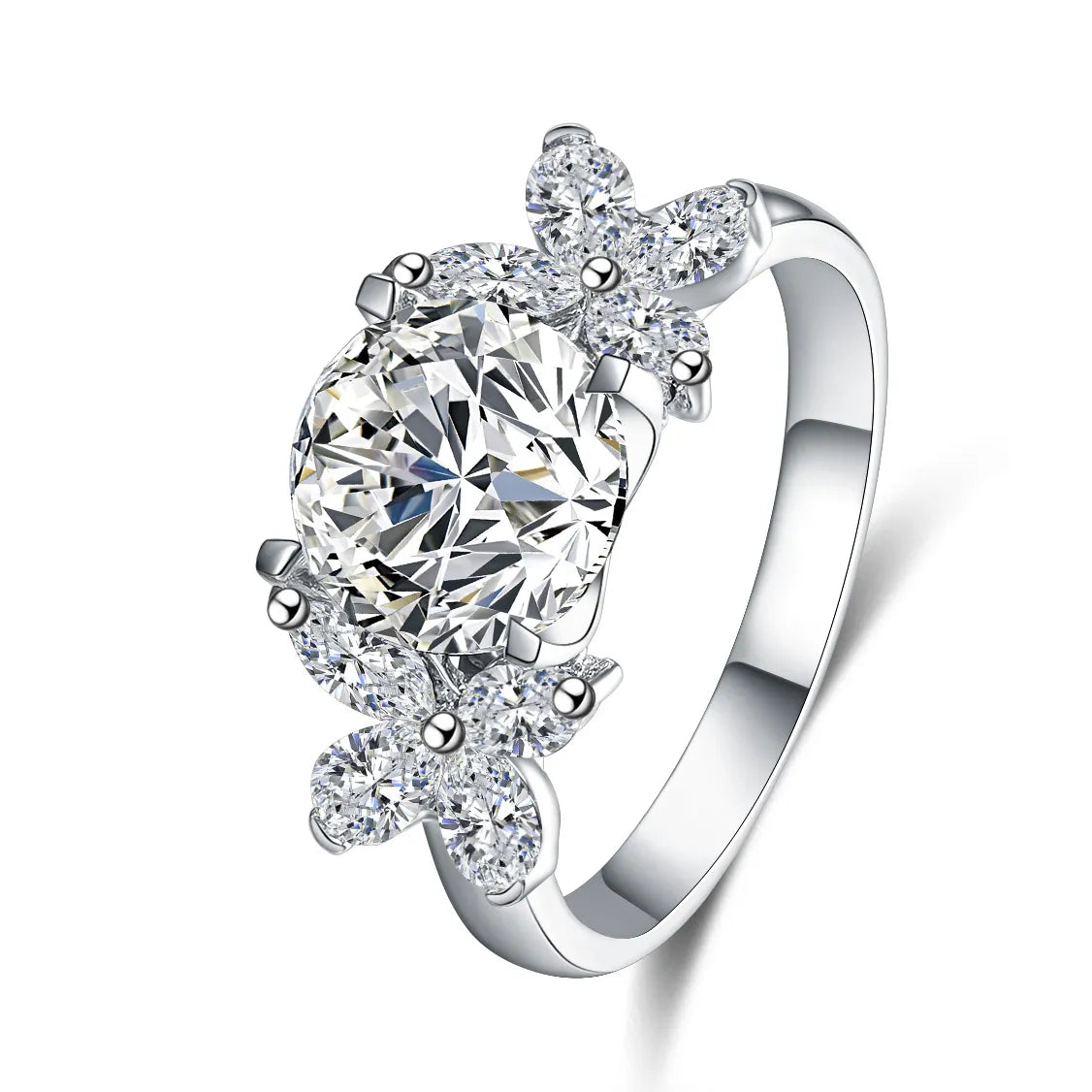 1.09 ct Butterfly Round-Cut Lab-Grown Diamond Ring in PT950 Platinum