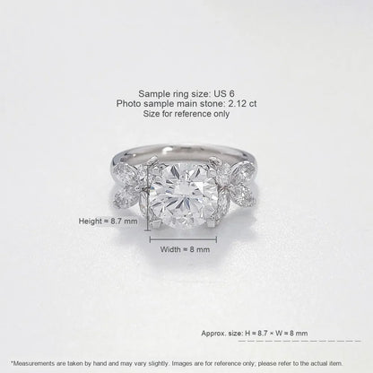 1.09 ct Butterfly Round-Cut Lab-Grown Diamond Ring in PT950 Platinum