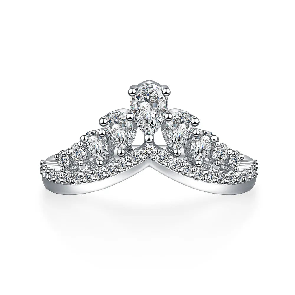 0.2 ct Crown Pear-Cut Lab-Grown Diamond Ring in PT950 Platinum