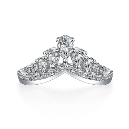 0.2 ct Crown Pear-Cut Lab-Grown Diamond Ring in PT950 Platinum