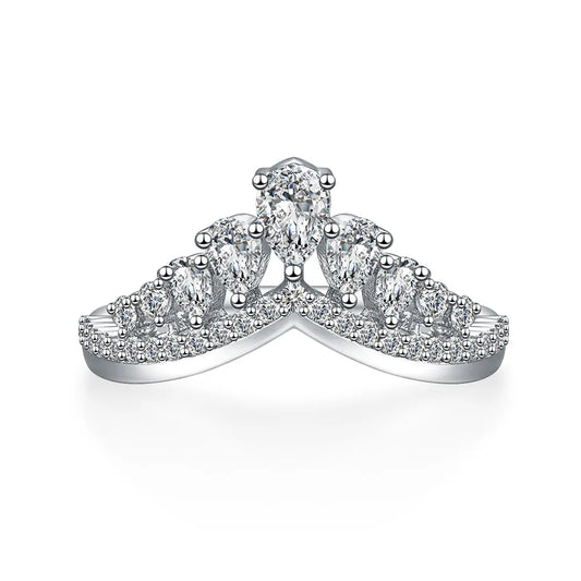 0.2 ct Crown Pear-Cut Lab-Grown Diamond Ring in PT950 Platinum