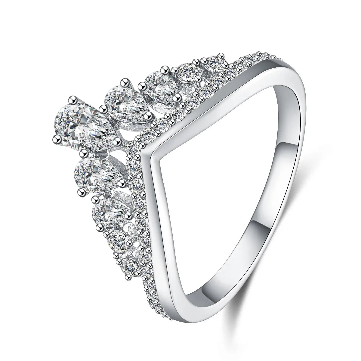 0.2 ct Crown Pear-Cut Lab-Grown Diamond Ring in PT950 Platinum