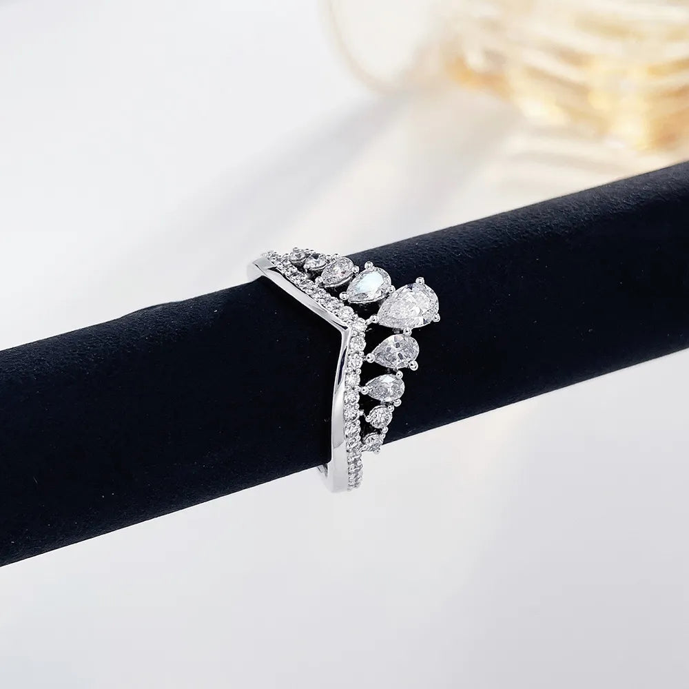0.2 ct Crown Pear-Cut Lab-Grown Diamond Ring in PT950 Platinum