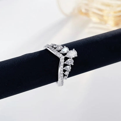 0.2 ct Crown Pear-Cut Lab-Grown Diamond Ring in PT950 Platinum