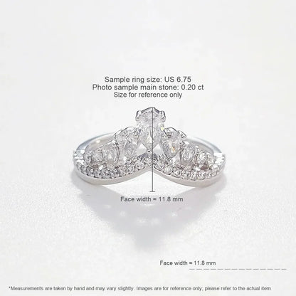 0.2 ct Crown Pear-Cut Lab-Grown Diamond Ring in PT950 Platinum