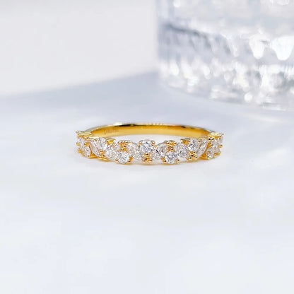 0.45 ctw Celestial Marquise-Cut Lab-Grown Diamond Band in 18K Yellow Gold – APYFR0168-Y