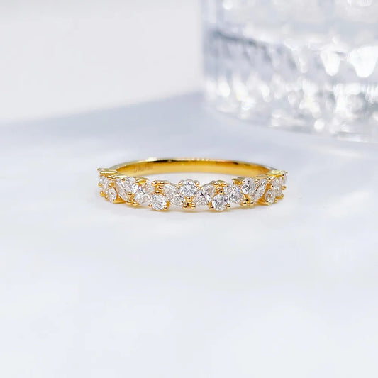 0.45 ctw Celestial Marquise-Cut Lab-Grown Diamond Band in 18K Yellow Gold – APYFR0168-Y