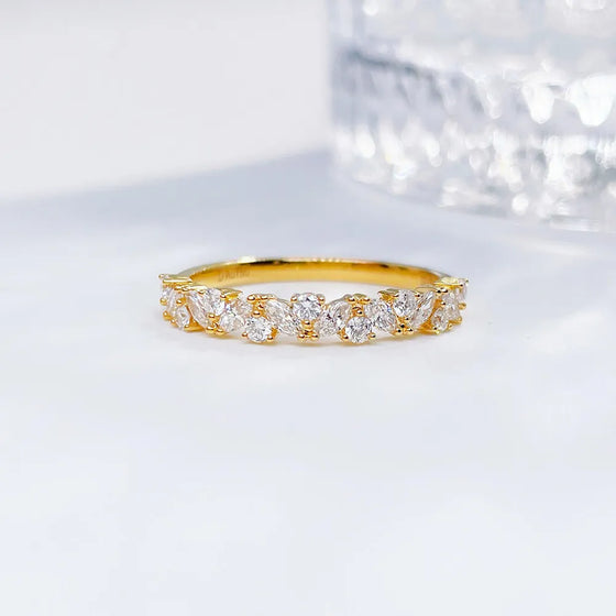 0.45 ctw Celestial Marquise-Cut Lab-Grown Diamond Band in 18K Yellow Gold