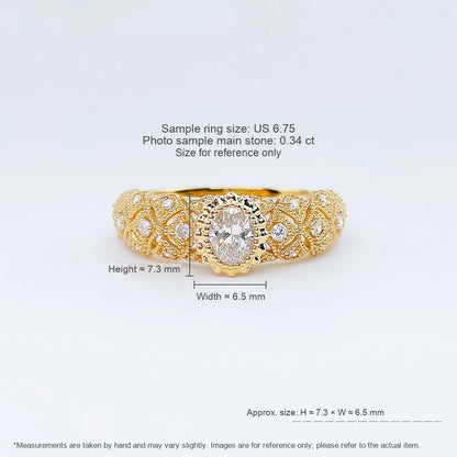 0.33 ct Celestial Oval-Cut Lab-Grown Diamond Ring in 18K Yellow Gold – APYFR0170-Y