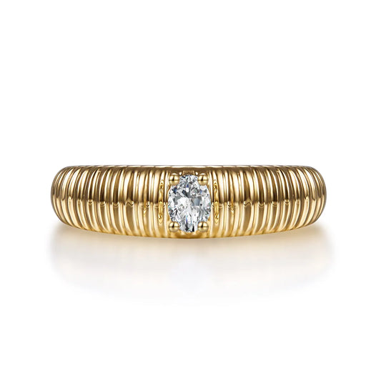 0.39 ct Minimalist Oval-Cut Lab-Grown Diamond Ring in 18K Yellow Gold – APYFR0172-Y