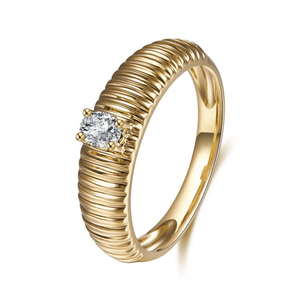 0.39 ct Minimalist Oval-Cut Lab-Grown Diamond Ring in 18K Yellow Gold – APYFR0172-Y