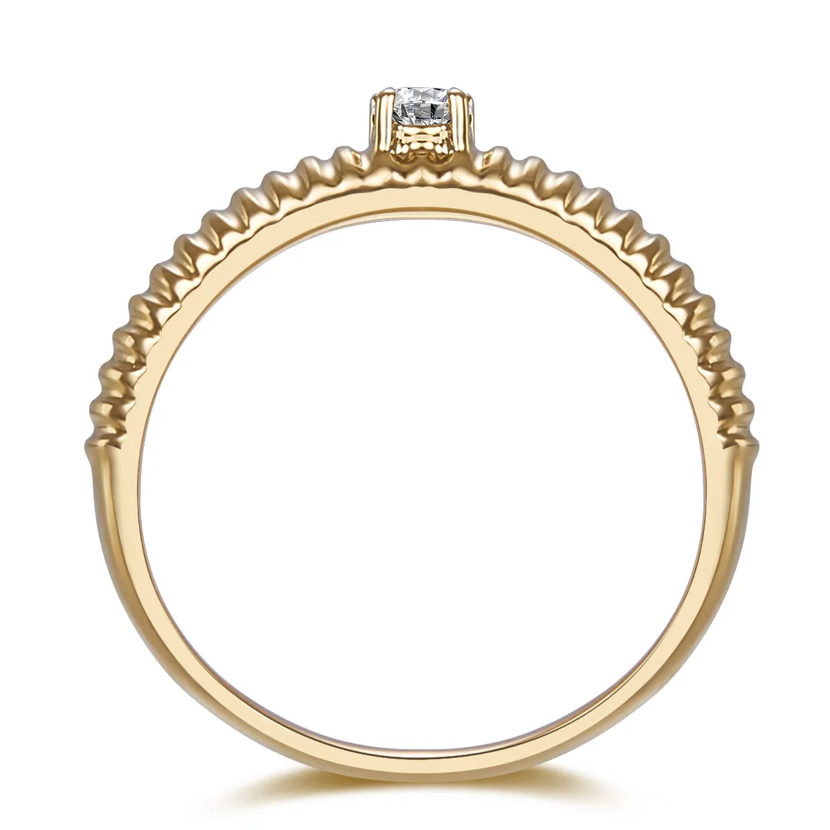 0.39 ct Minimalist Oval-Cut Lab-Grown Diamond Ring in 18K Yellow Gold – APYFR0172-Y