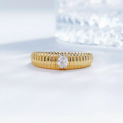 0.39 ct Minimalist Oval-Cut Lab-Grown Diamond Ring in 18K Yellow Gold – APYFR0172-Y