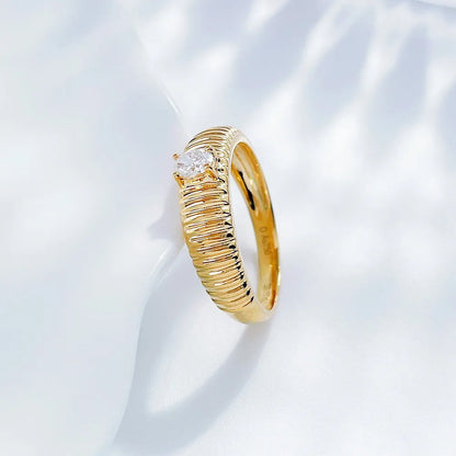 0.39 ct Minimalist Oval-Cut Lab-Grown Diamond Ring in 18K Yellow Gold – APYFR0172-Y